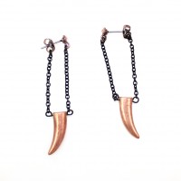 Rose Tusk Mixed Metal Gunmetal Chain Statement Earrings